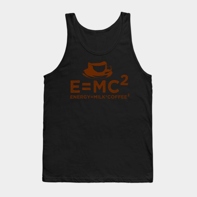 Energy Milk Coffee, E=MC2 Funny Science Coffee, Tank Top by powerdesign01